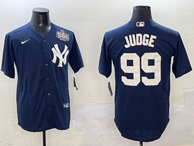 Men New York Yankees 99 Judge Drak Blue Game 2025 Nike MLB Jersey style 6
